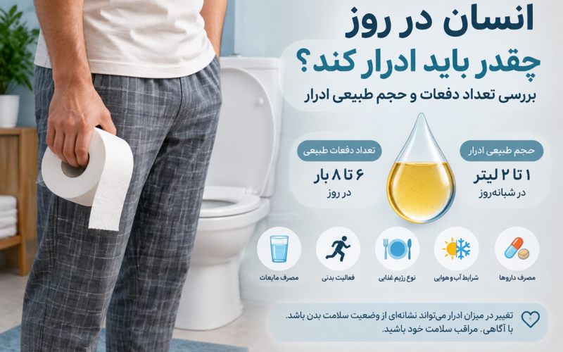 انسان در روز چقدر باید ادرار کند؟ بررسی تعداد دفعات و حجم طبیعی ادرار