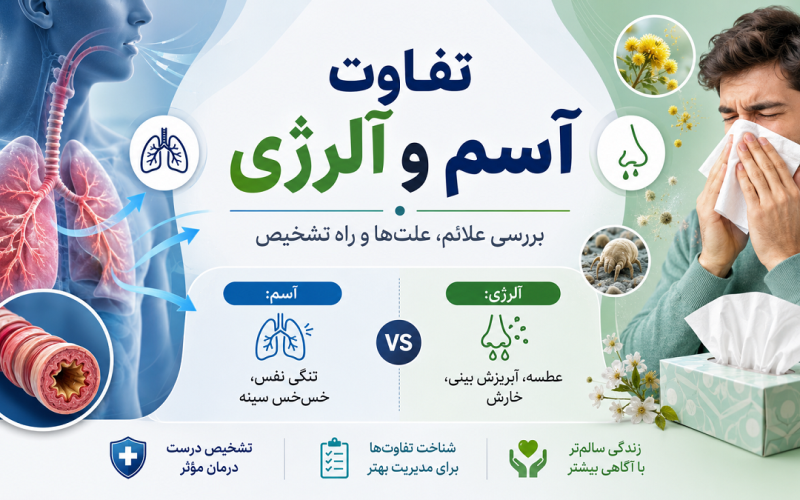 تفاوت آسم و آلرژی چیست؟ بررسی علائم، علت‌ها و راه تشخیص این دو مشکل تنفسی