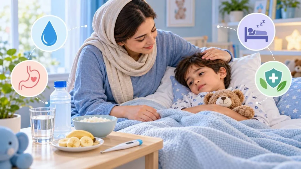چگونه اسهال و استفراغ کودکان را در خانه درمان کنیم؟ راهنمای کامل والدین